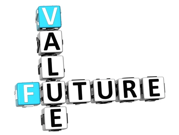 3D Future Value Crossword — Stock Photo, Image