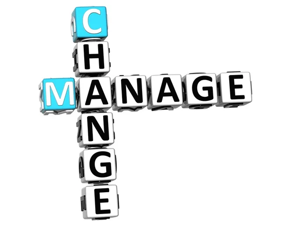 3D Change Manage Crossword — Stock Photo, Image