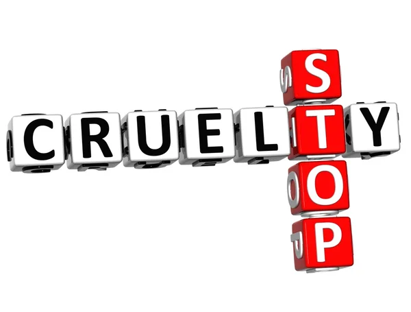 3D Stop Cruelty Crossword — Stock Photo, Image