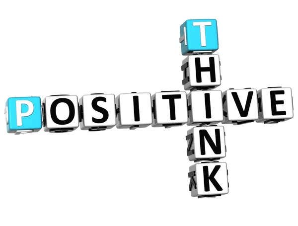 3D Think Positive Crossword — Stock Photo, Image