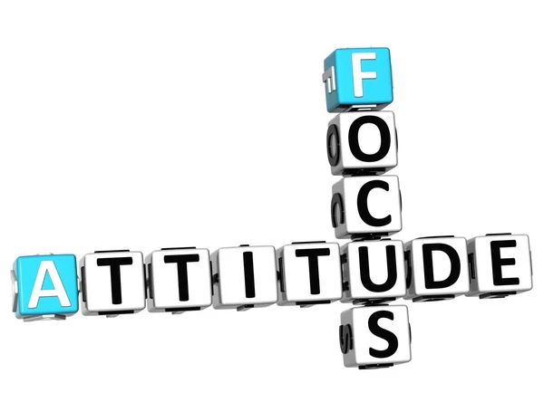 3D Focus Attitude Crossword — Stock Photo, Image