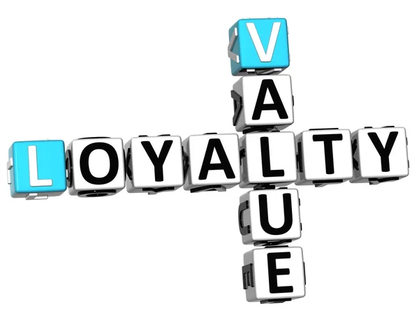 3D Loyalty Value Crossword — Stock Photo, Image