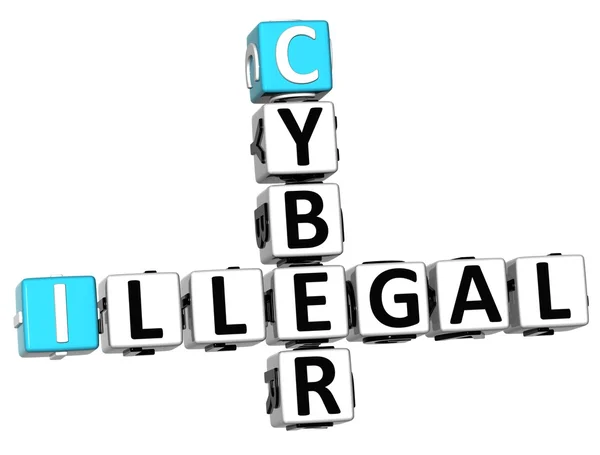 3D Illegal Cyber Crossword — Stock Photo, Image