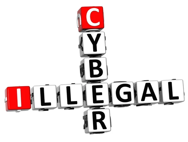 3D Illegal Cyber Crossword — Stock Photo, Image