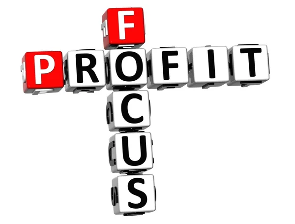 3D Focus Profit Crossword — Stock Photo, Image