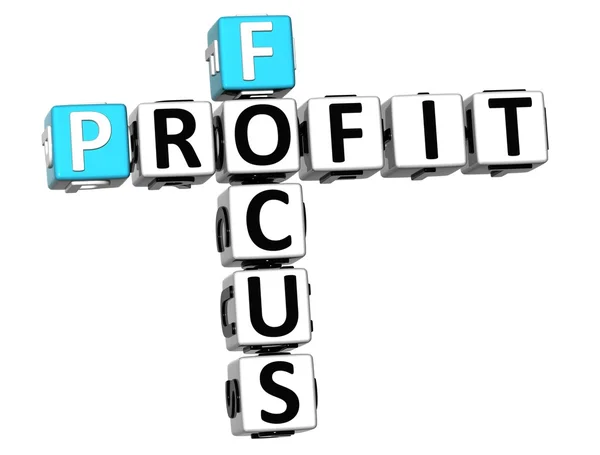3D Focus Profit Crossword — Stock Photo, Image