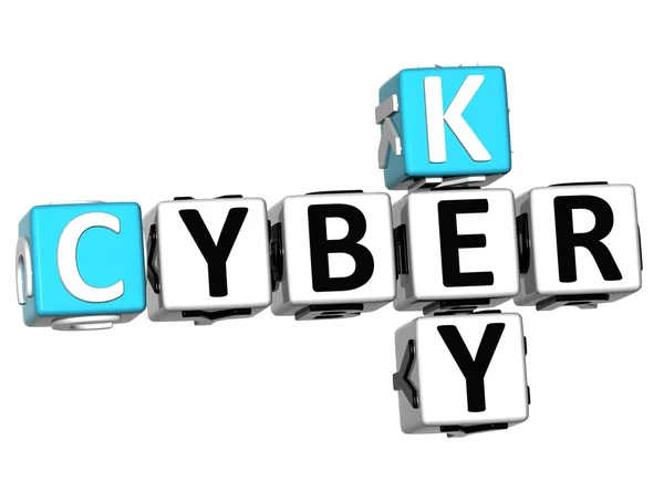 3d Cyber Schlüsselwort Kreuzworträtsel — Stockfoto