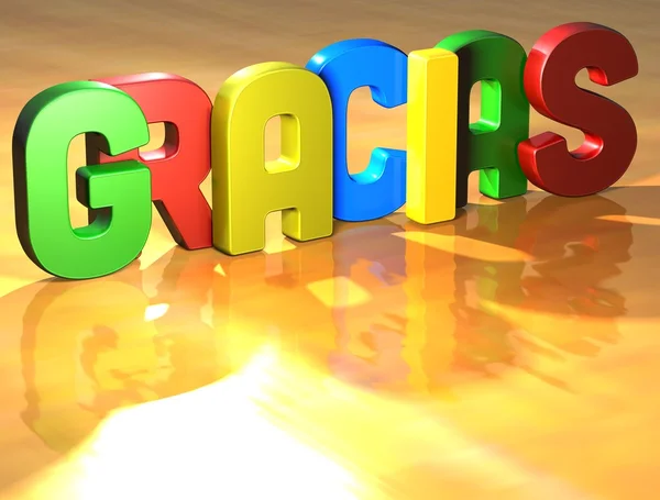 Ordet gracias på gul bakgrund — Stockfoto