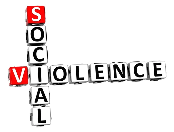 3D Social Violence Crossword — Stock Photo, Image