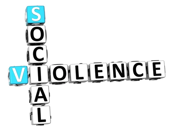 3 d の社会的な暴力のクロスワード — ストック写真