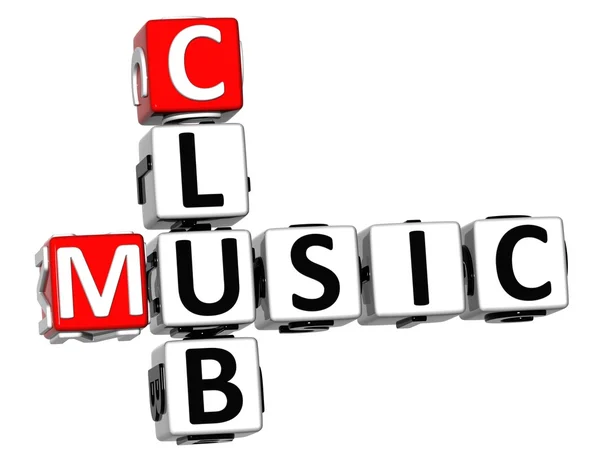 3D Music Club Crossword — Stock Photo, Image