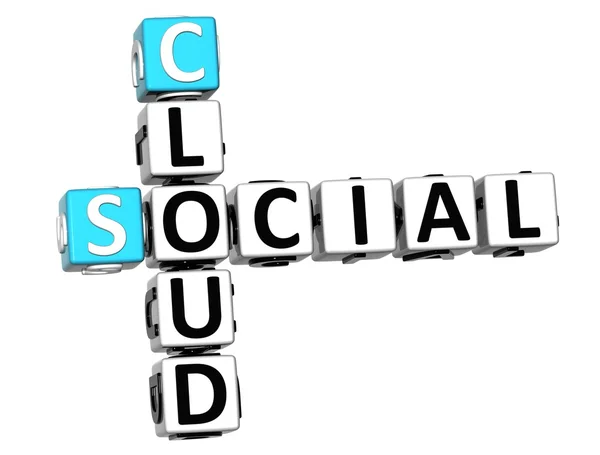3D Social Cloud Crossword — Stock Photo, Image