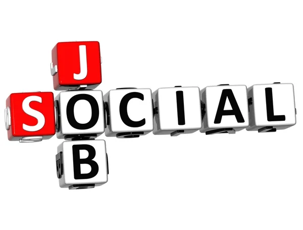 3D Social Job Crossword — Stock Photo, Image