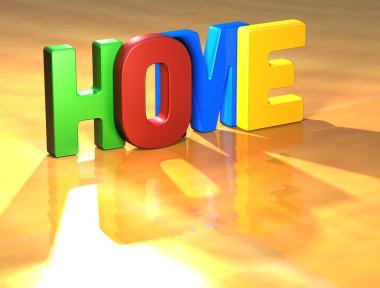 Word Home on yellow background clipart