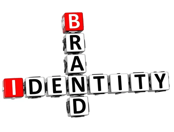 3 d のブランドのアイデンティティのクロスワード — ストック写真