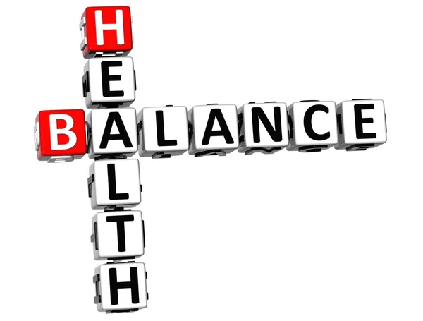 3D Health Balance Crossword — Stock Photo, Image