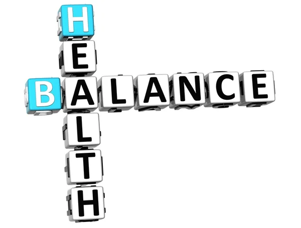 3D Health Balance Crossword — Stock Photo, Image
