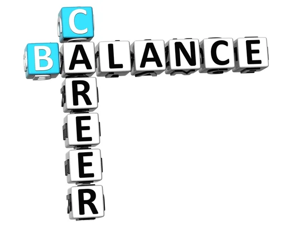 3D Career Balance Crossword — Stock Photo, Image