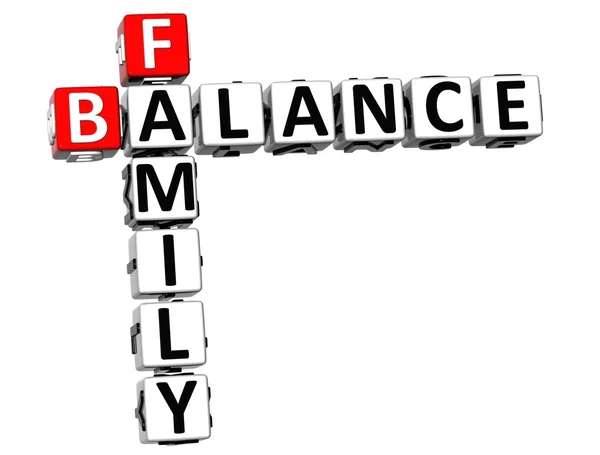 3D σταυρόλεξο οικογενειακή ισορροπία — Φωτογραφία Αρχείου