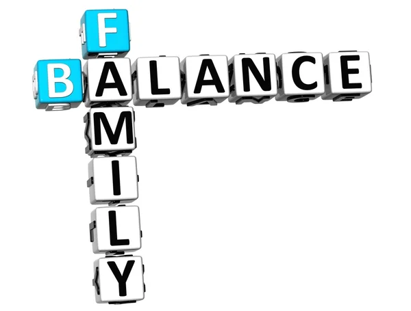 3D Family Balance Crossword — Stock Photo, Image