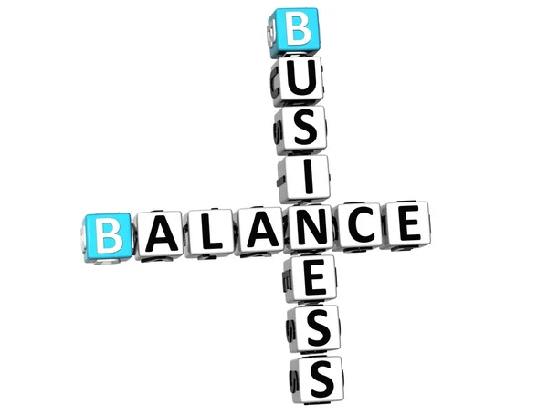 3D Business Balance cruciverba — Foto Stock