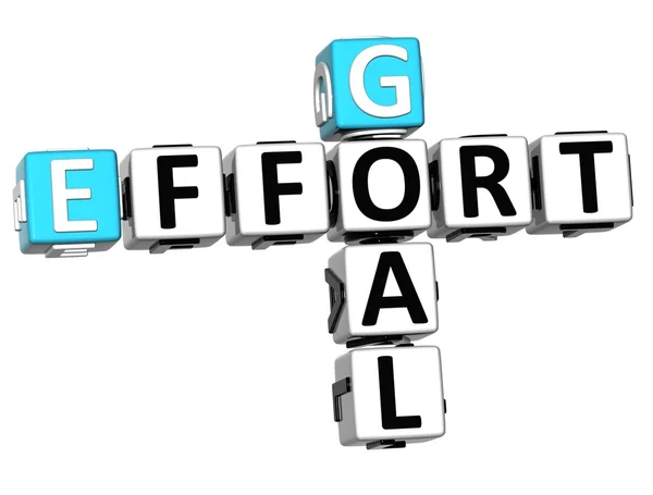 3D Goal Effort Crossword — Stock Photo, Image