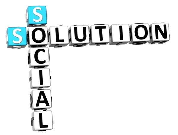 Crucigrama de solución social 3D — Foto de Stock