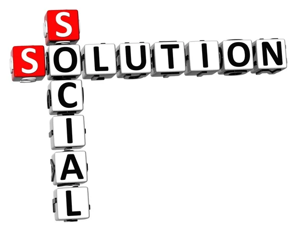 3D Social Solution Crossword — Stock Photo, Image