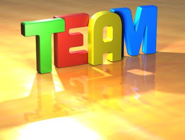 Word Team on yellow background clipart