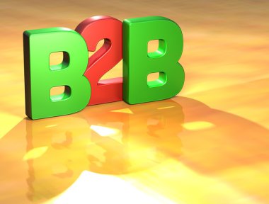 Word B2B on yellow background clipart