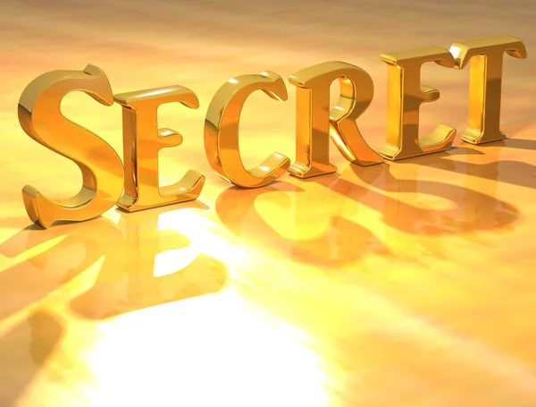 3D-geheime gouden tekst — Stockfoto