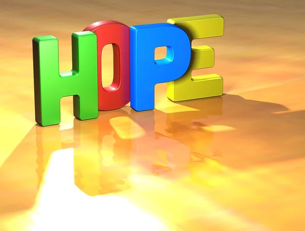 Palavra Esperança no fundo amarelo — Fotografia de Stock