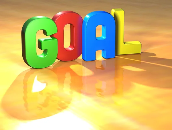 Word Goal on yellow background — Stock Photo, Image