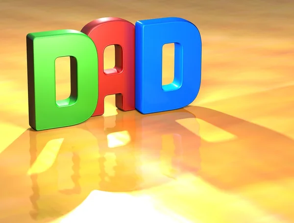 Word Dad on yellow background — Stock Photo, Image