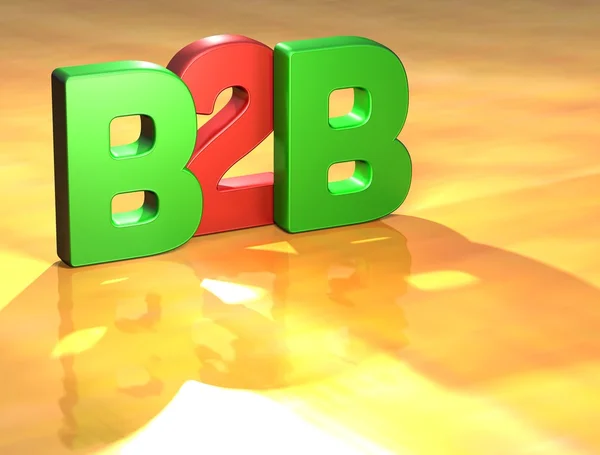 Słowo b2b na żółtym tle — Zdjęcie stockowe