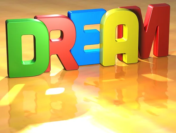 Ordet dröm på gul bakgrund — Stockfoto