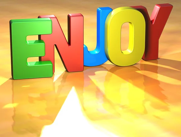 Word Enjoy on yellow background — Stock Photo, Image