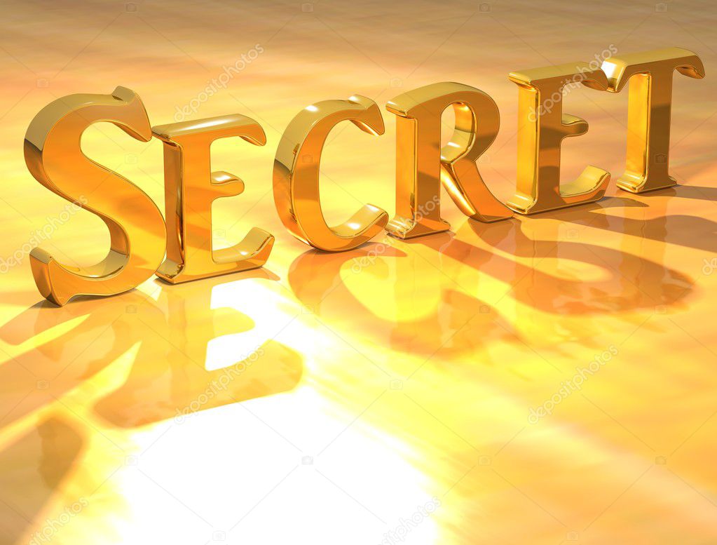 3D Secret Gold Text