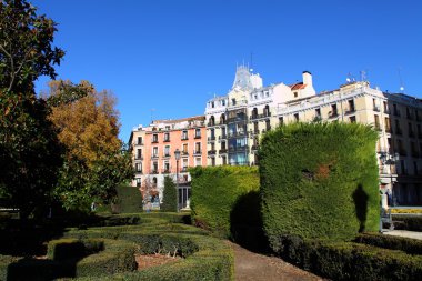 İspanya Akdeniz mimarisi. eski Apartman Madrid.