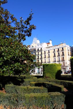 İspanya Akdeniz mimarisi. eski Apartman Madrid.