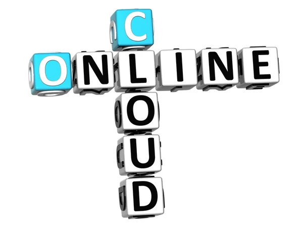 3D Online Cloud Crossword — Stock Photo, Image