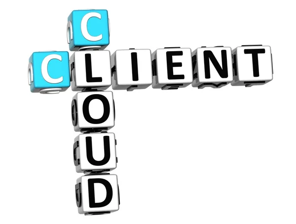 3D Client Cloud Crossword — Stock Photo, Image