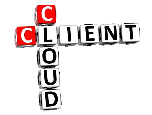 3D Client Cloud Crossword — Stock Photo, Image