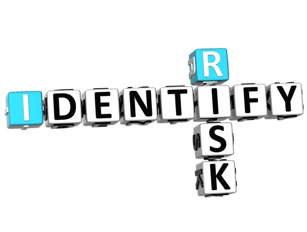 3D Identify Risk Crossword — Stock Photo, Image