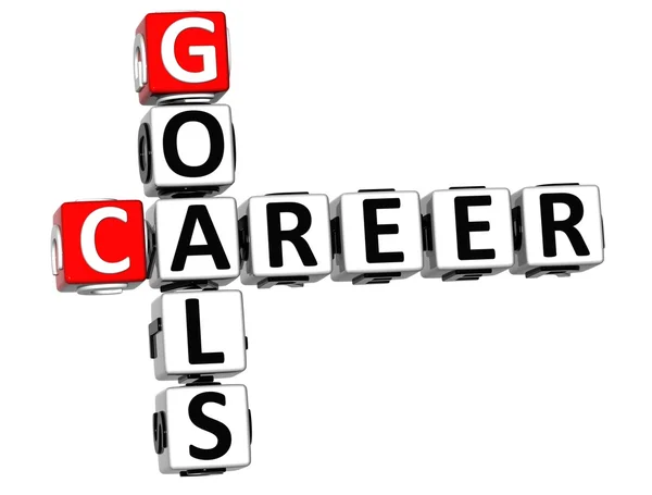 3D Career Goals Crossword — Stock Photo, Image