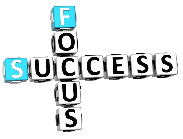 3D-succes focus kruiswoordraadsel — Stockfoto