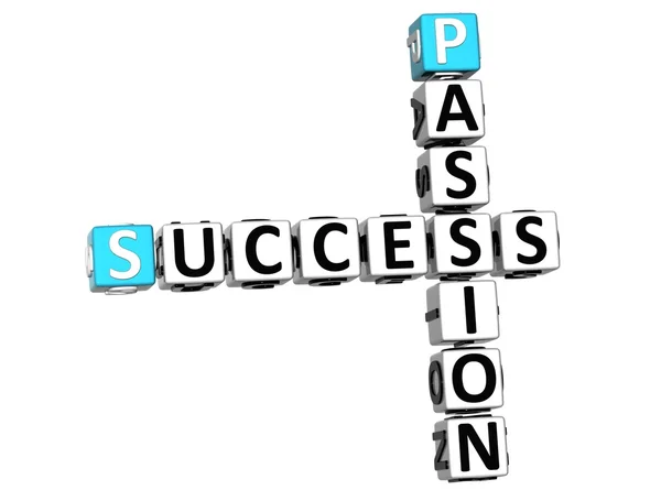 3d Erfolg Leidenschaft Kreuzworträtsel — Stockfoto
