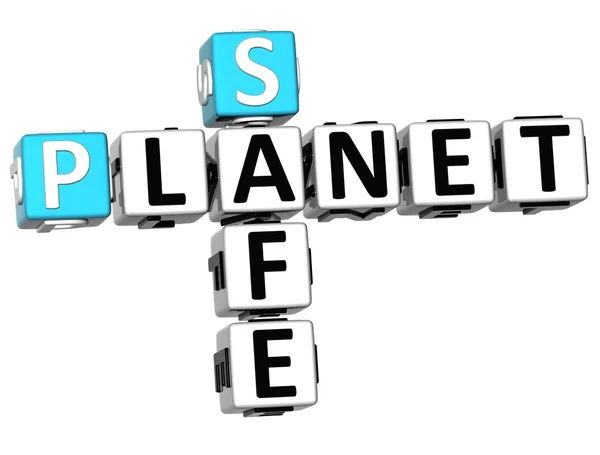 3D Safe Planet Crossword — Stock Photo, Image