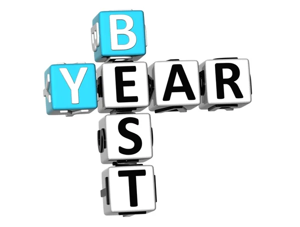 3D Best Year Crossword — Stock Photo, Image