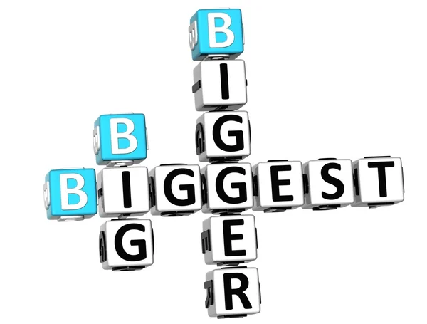 3D-grootste bigeer grote kruiswoordraadsel — Stockfoto